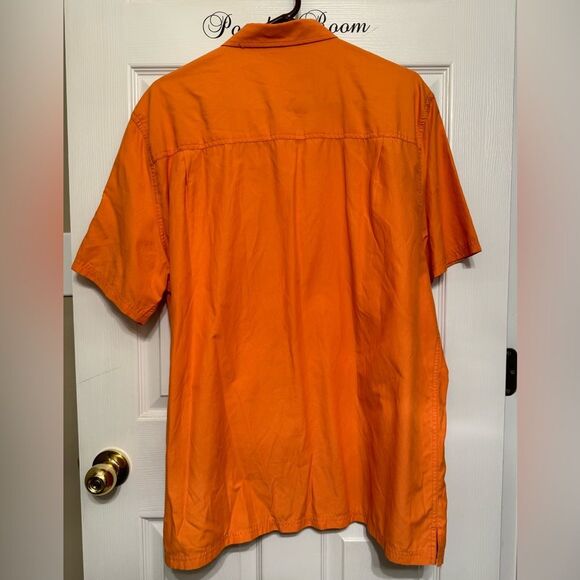 Field & Stream Size XXL Mens Travel Fishing Shirt Tangerine Orange Short Sleeve - Picture 5 of 7